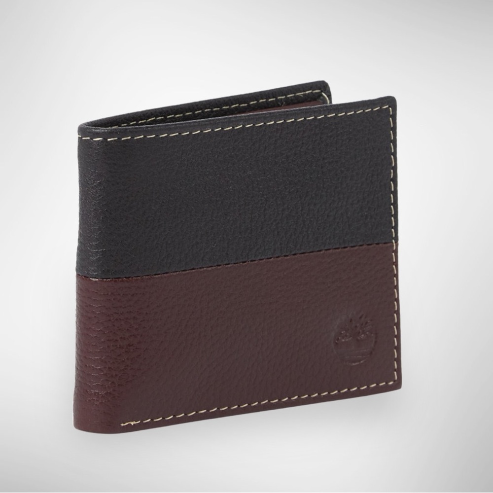 TIMBERLAND SPORTZ CONTRASTING BLACK/BROWN LEATHER WALLET